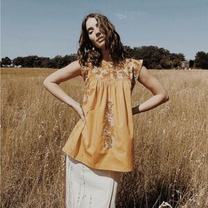 Mi Golondrina Otoño Blouse Orange Naranja Small